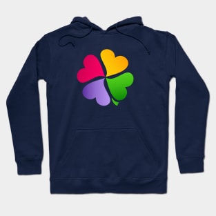 Love Four Leaves Clover Colored Flower Hoodie